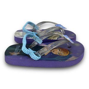 Disney Frozen Elsa Anna Sandals GTFR40AC018 Flip Flops Purple Blue Toddler 7-8